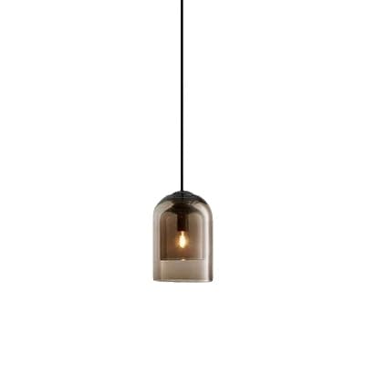 Nordisk Hængelampe, Justerbar Snor, Moderne Glassten Finish,Amber, varmt lys