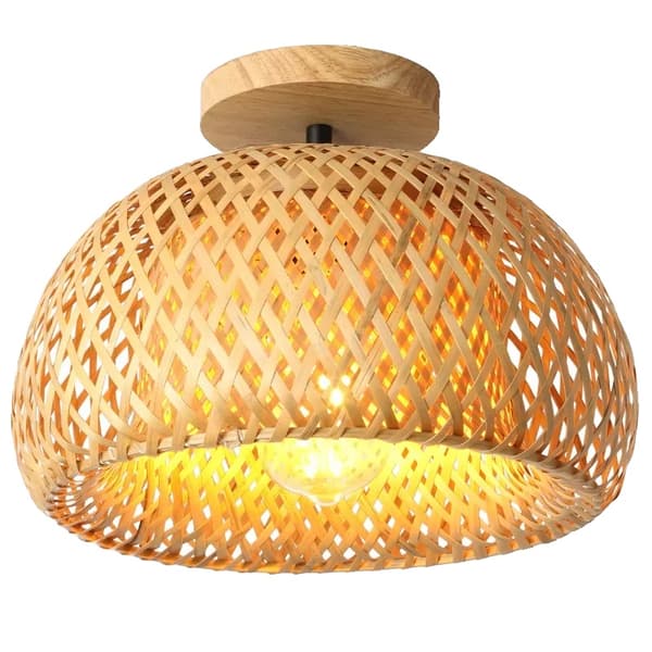 Kattovalaisin, käsintehty boho-muotoilu, johdolla ripustettava asennus, energiatehokas LED,Rottinki