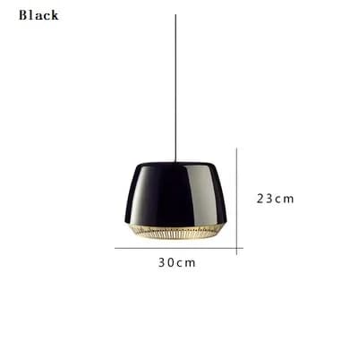 Pendellampa, Modern stil, 30 cm diameter, 23 cm höjd,Svart-30cm, Vitt ljus