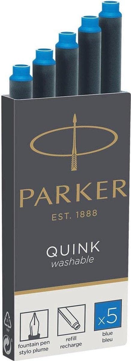1x5 Parker bläckpatron Quink Blue tvättbar
