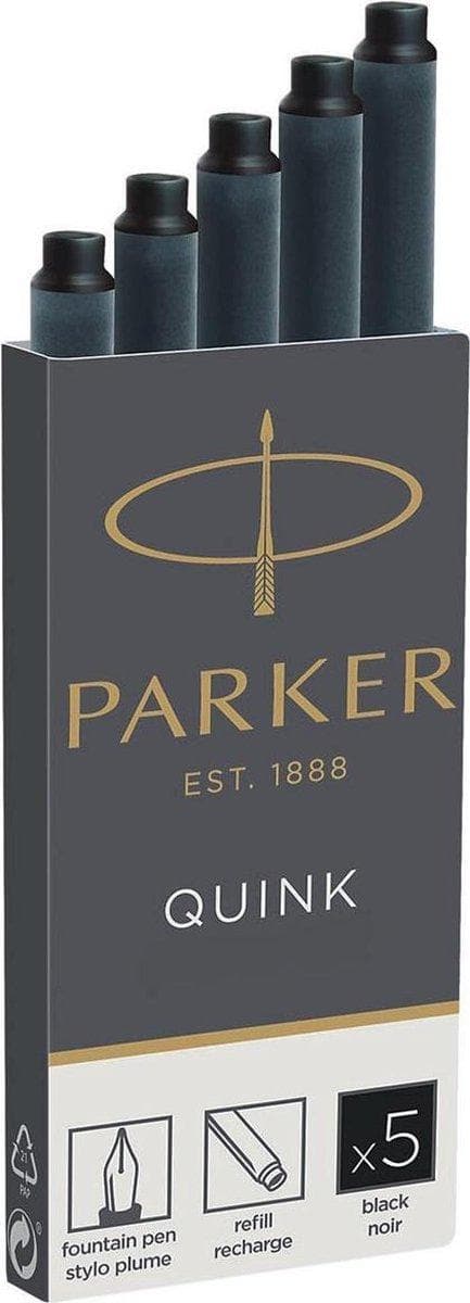 1x5 Parker bläckpatron Quink svart