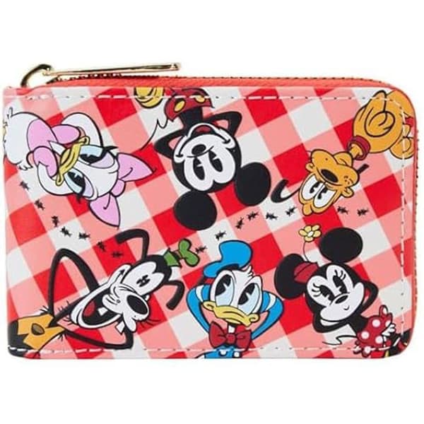 loungefly Disney Musse och vänner Picknickkorg Dragspel Zip Around Plånbok