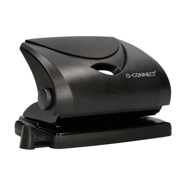 Q-connect hålstans - kapacitet 20f - 2 hål - Svart - 10,8x6,5 cm