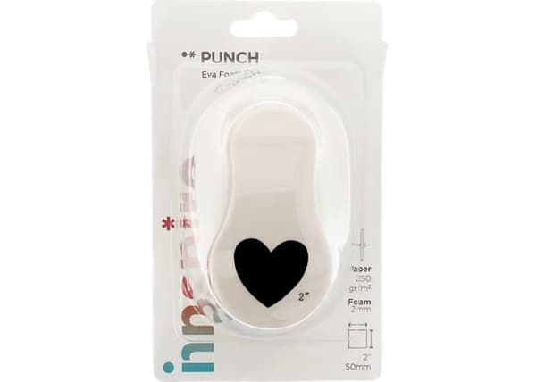 Dekorativ hålslag - Innspiro stans - 39806 - Hålslag för figurer Eva Foam Punch hjärta 50mm.