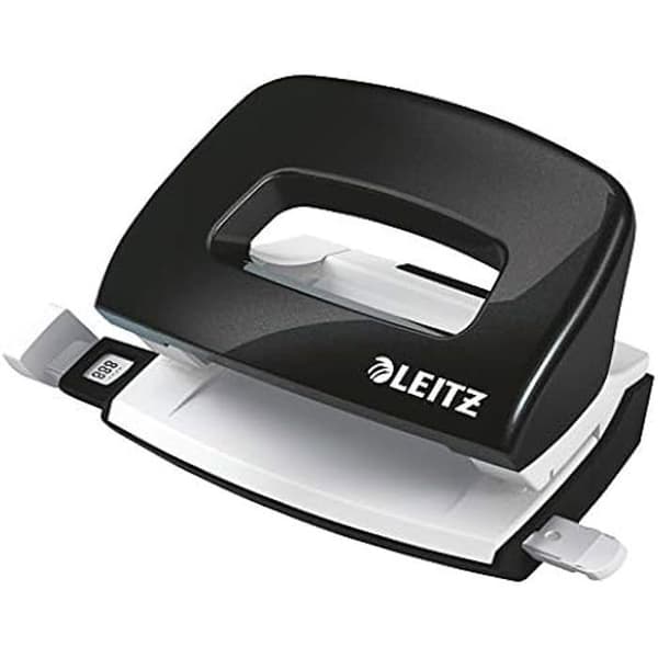Mini Perforator - Leitz - WOW - Svart Metall - 10 Ark - Förarlist