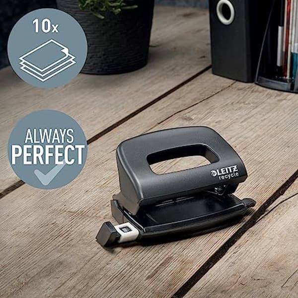 Mini Perforator - Leitz - NeXXt Recycle - Kapacitet 10 Ark - 100% Återvinningsbar - Miljöansvarig