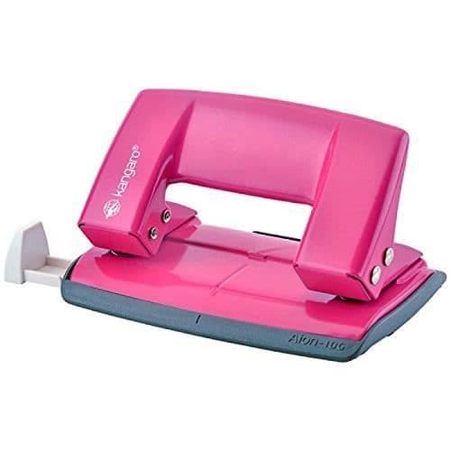 Kangaro kaa10g/10G/S de S de 16 Aion Perforator, upp till 10 blad, metall, i en polypropylénlåda, rosa