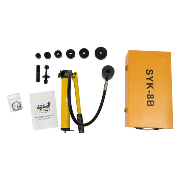 Hydraulisk Knockout Punch Driver Kit, 8 Ton Tonnage, 6 Skärverktyg, Kompakt Design
