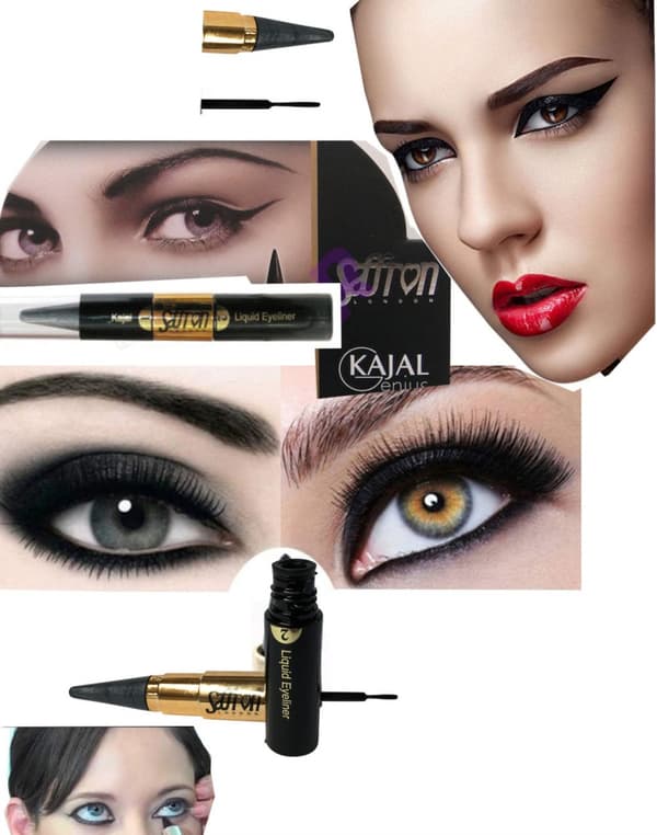 Saffron DUO 2 in1 KAJAL Crayon & LIQUID Precis Eyeliner - Black
