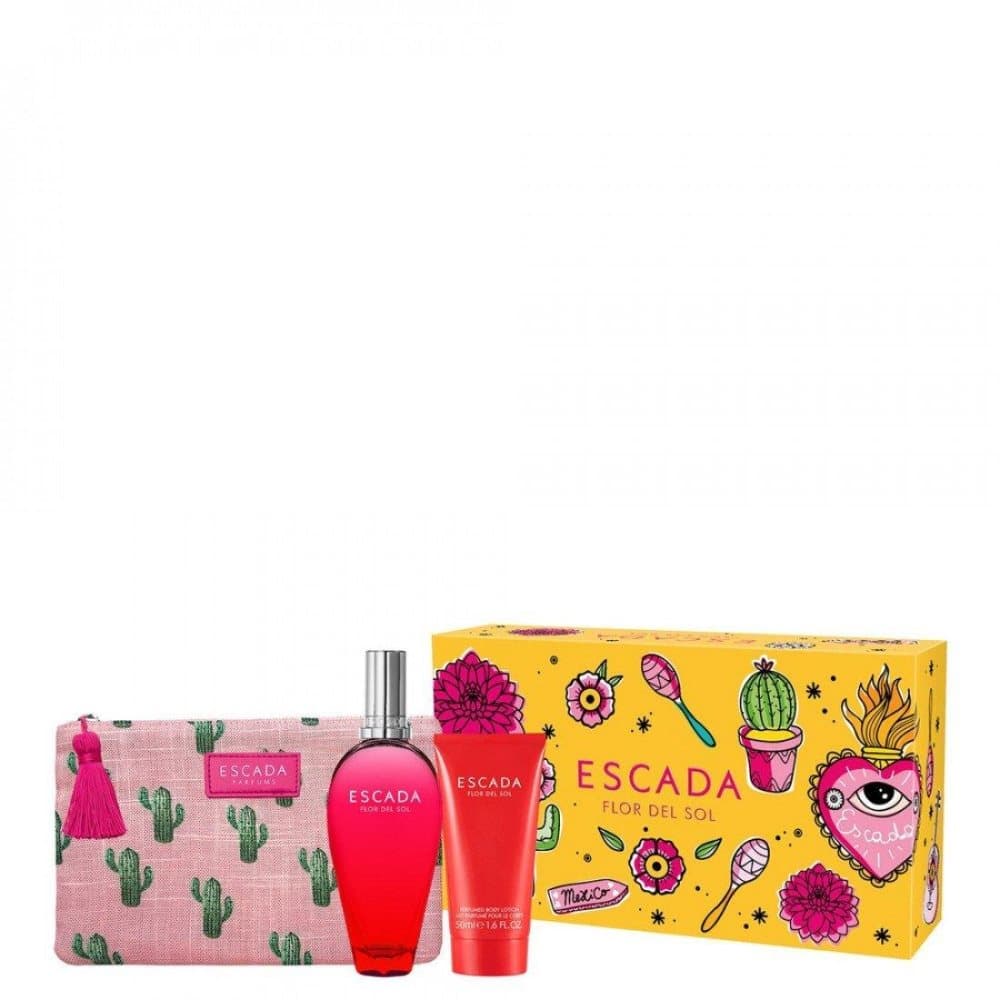 Escada Flor Del Sol Edt 50ml + Bodylotion 50ml + Toilet Bag Giftset