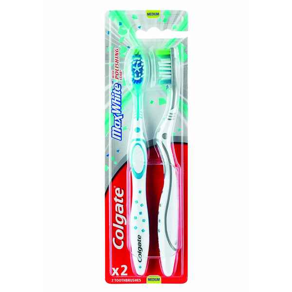 Tannbørste Colgate Max White (2 uds)