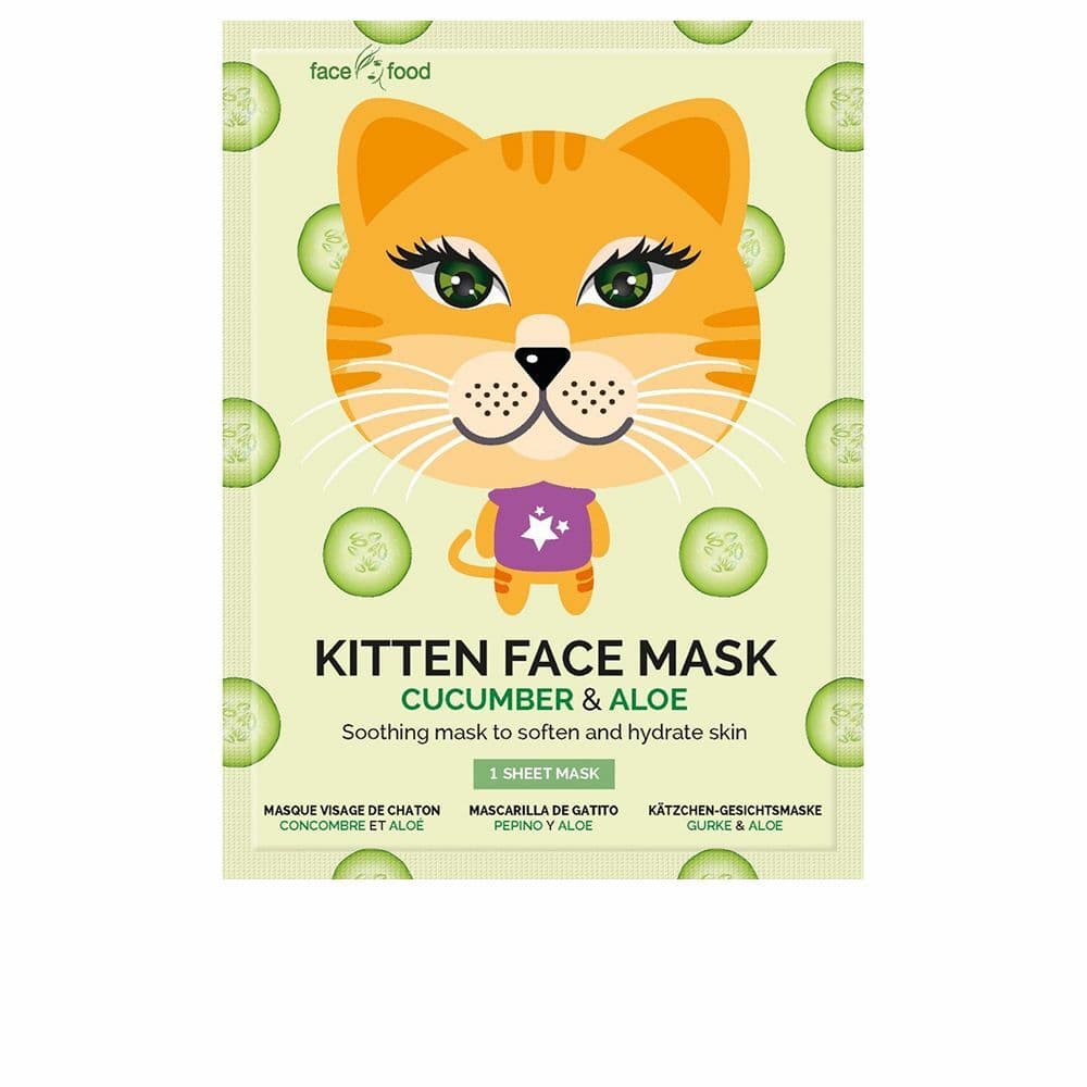 Lindrande ansiktsmask 7th Heaven Animal Kitten Aloe Vera Gurka (1 uds)
