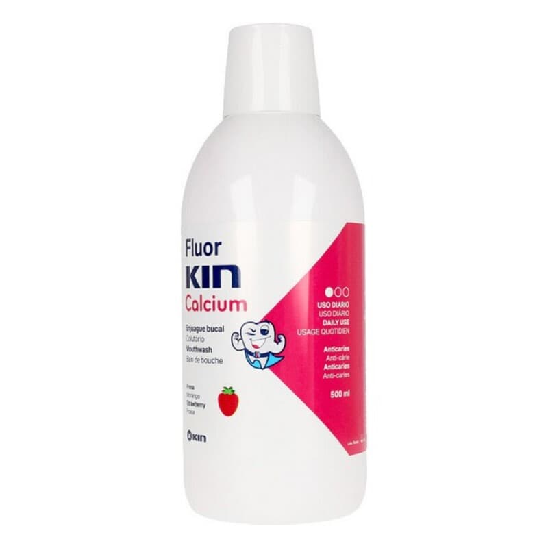 Munnskyll 10 ml Fluor Calcium Kin Barne Jordbær (500 ml)