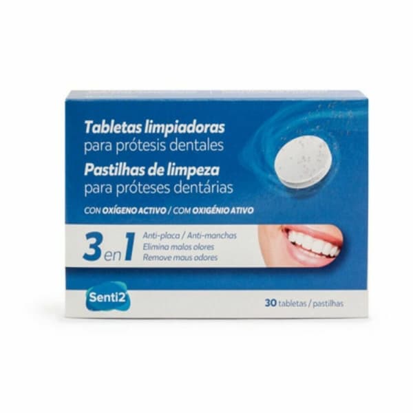 Rensetabletter til Tandproteser Senti2 SAN 027 30 enheder