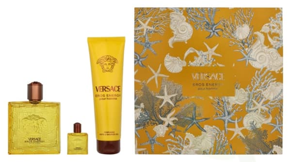 Versace Eros Energy Giftset 250 ml Edp Spray 100ml/Bath & Shower Gel 150ml/Mini