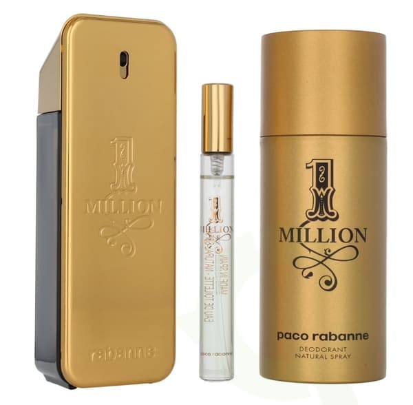 Paco Rabanne 1 Million Giftset 260 ml Edt Spray 100 ml/Deo Spray 150 ml/Edt Travel Spray 10ml