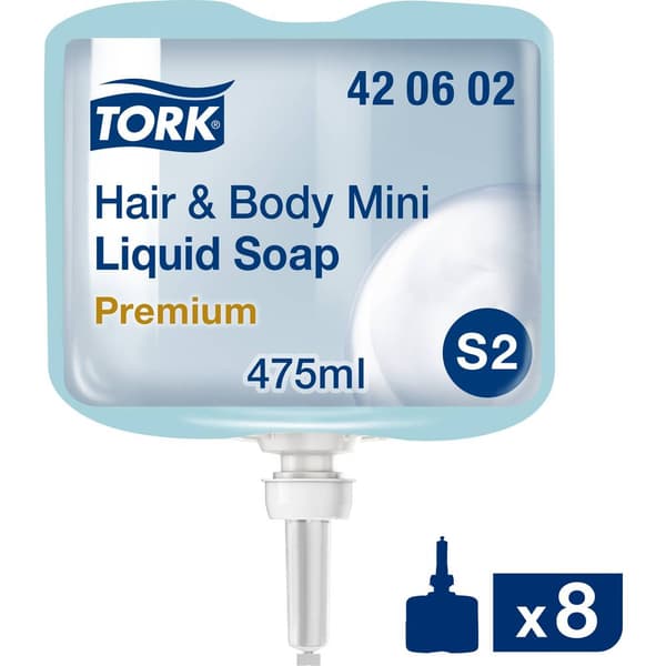 TORK Hair & Body Mini 420602 Flytande tvål 475 ml 8 st