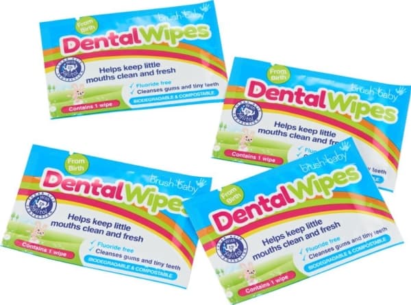BRUSH BABY_Dental Wipes with Xylitol ikenien ja maitohampaiden puhdistukseen 0-16m 28kpl.