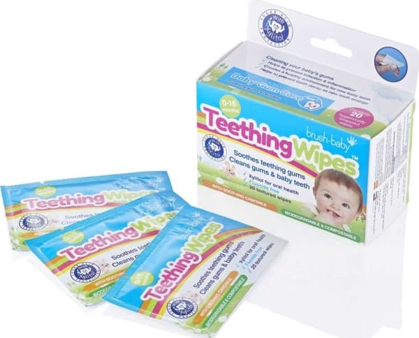 BRUSH BABY_Hygieeniset tiivisteet kamomillaa ja ksylitolia ikenien puhdistukseen 0-16m 20kpl.