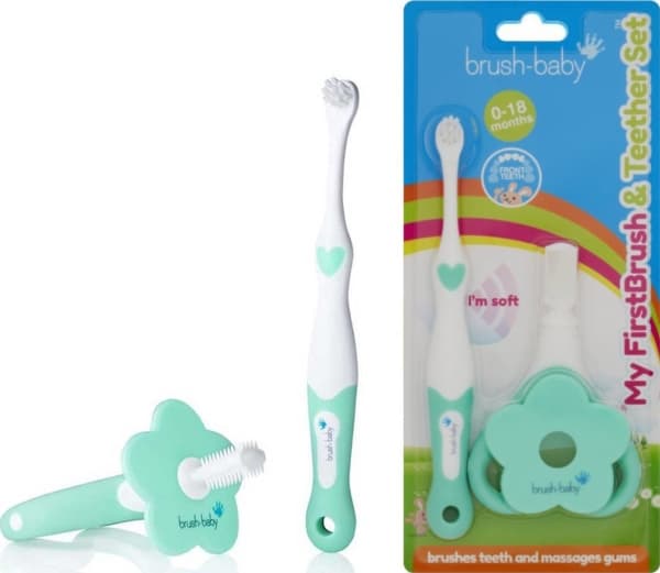 Brushbaby BRUSHBABY Teether + BRUSH 0-18 måneder