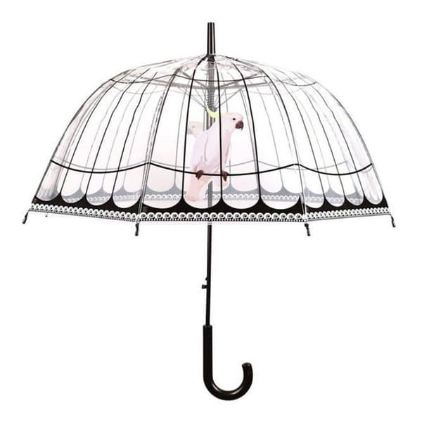 Esschert Design Paraplu Vogelkooi 81 cm Läpinäkyvä/musta