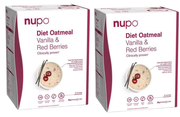 Nupo - 2 x Diet Oatmeal Vanilla Red Berries 12 Portioner