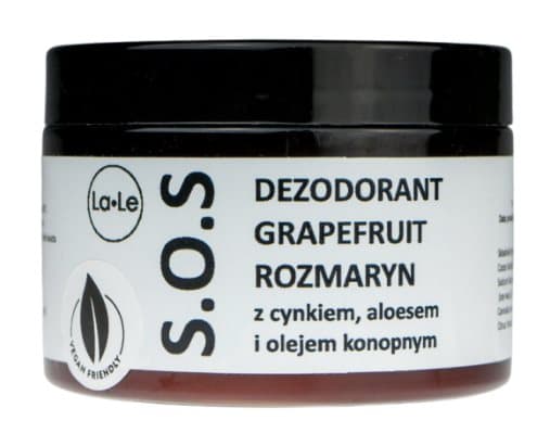 La-Le SOS deodorant - grapefrukt, rosmarin med zink, aloe vera och hampaolja, 150 ml
