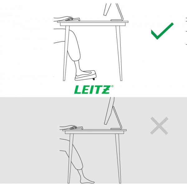 Leitz Ergo justerbart fotstöd, 80 % återvunnen plast, grå