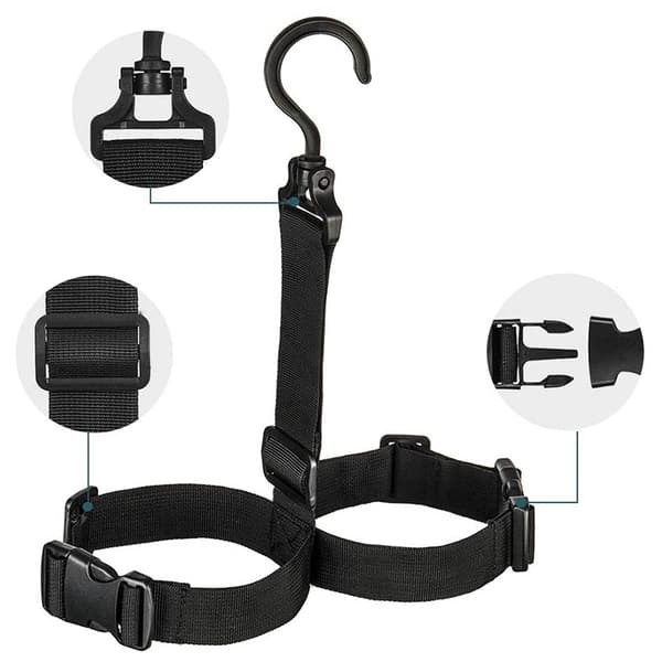 INF Justerbar Wader Boot Hanger Strap - Svart