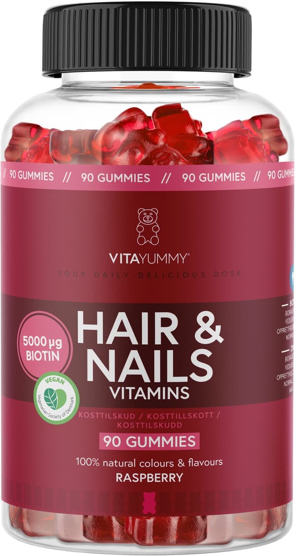 VitaYummy - Hair  Nails - Raspberry - 90 pcs