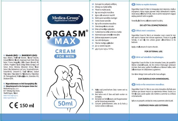 Orgasm Max miehille - kerma 50 ml