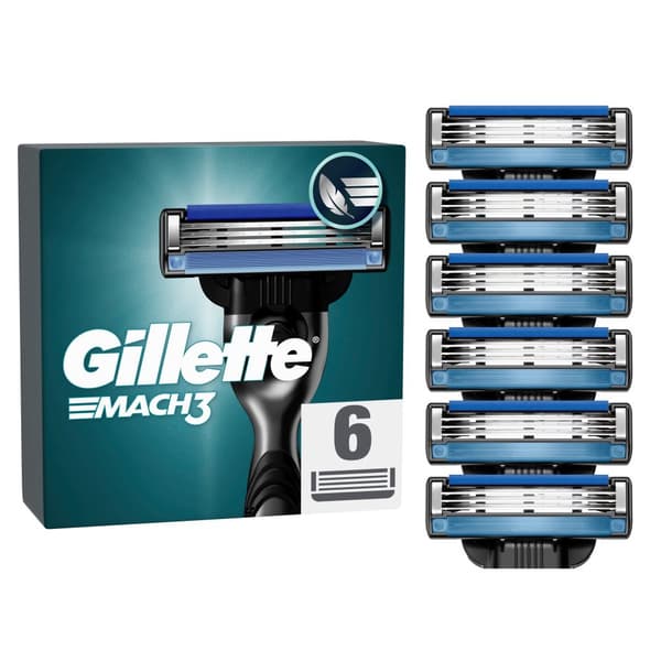 Gillette - Mach3 Mens Razor Blades - Blue/Black - 6 pcs