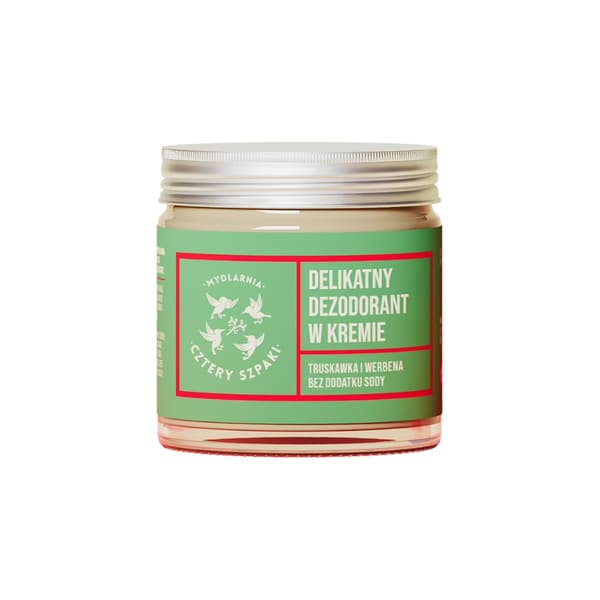 CZTERY SZPAKI Hellävarainen kermainen deodorantti Mansikka ja Verbena, 60 ml