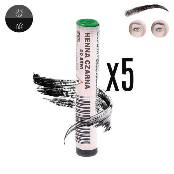 WBiK svart henna för ögonbryn och ögonfransar 1ml x 5st