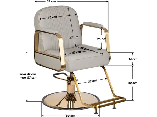 Activeshop Gabbiano kampaamo tuoli Acri kulta - beige