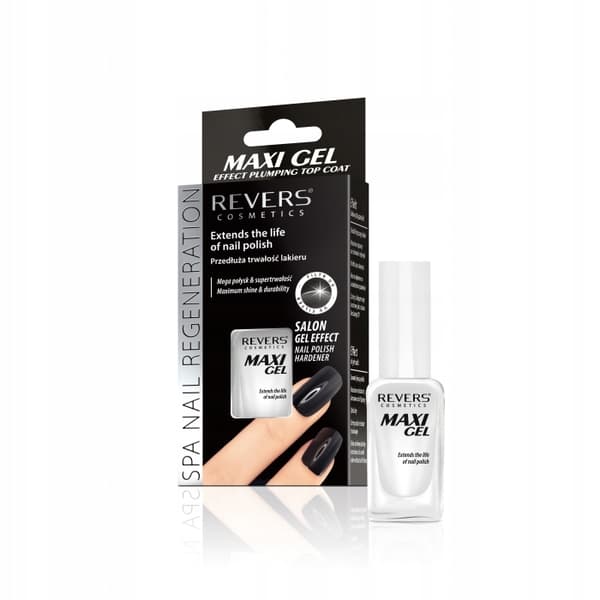 Revers MAXI GEL EFFECT PLUMPING TOP COAT Förlänger hållbarheten hos nagellack, 10ml
