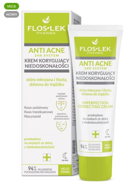 Anti Acne 24h System Cream, der korrigerer ufuldkommenheder, kombineret og fedtet hud, acne-tilbøjelig 50 ml