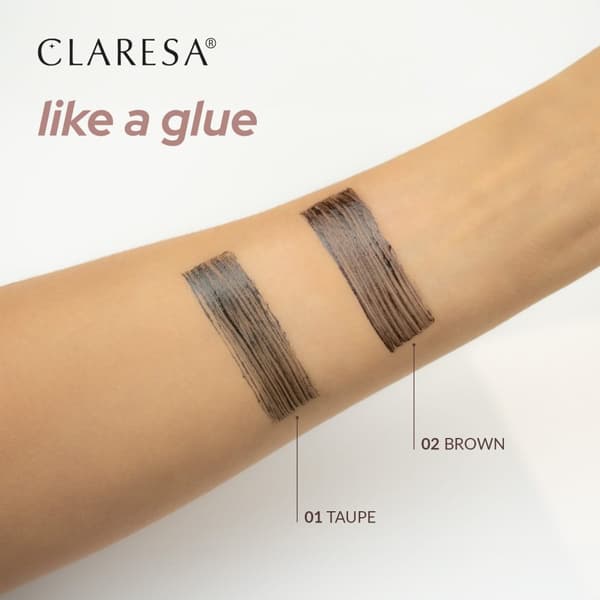Claresa LIKE A GLUE ögonbrynsgel 02 BRUN