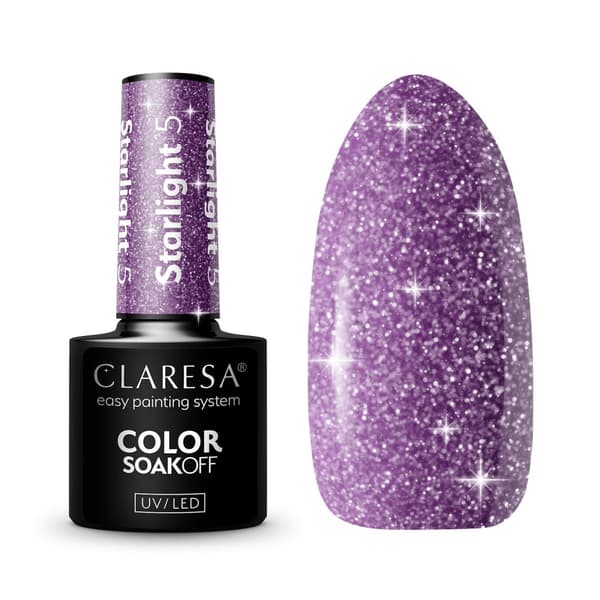 Claresa Hybrid Nagellack STARLIGHT 5 - 5g - mörklila