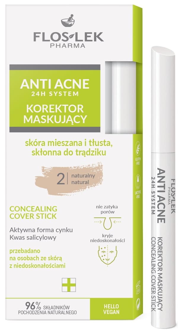 Anti Acne 24 H System Concealer til kombineret og fedtet hud med tendens til acne, lys 2 1,33 g