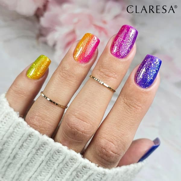 Claresa Rainbow Jello Base Yellow - honungsgul med foliebitar / 5510