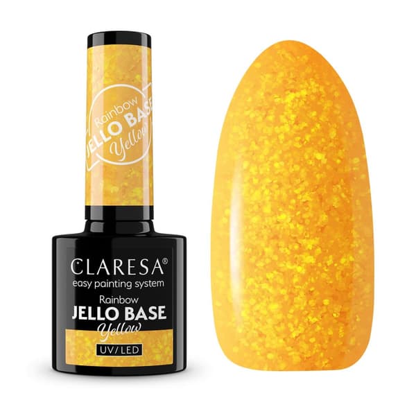 Claresa Rainbow Jello Base Yellow - honungsgul med foliebitar / 5510