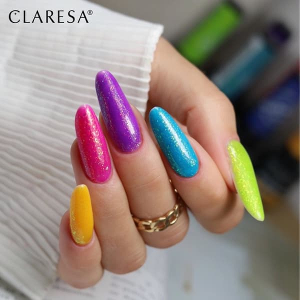 Claresa Rainbow Jello Base Lime - limegrön med foliebitar / 5558