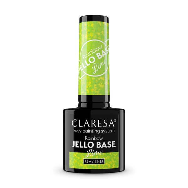 Claresa Rainbow Jello Base Lime - limegrön med foliebitar / 5558