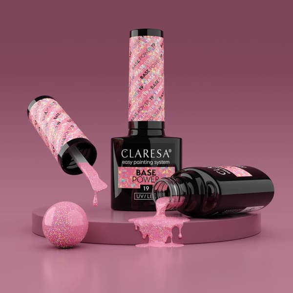 Claresa Base Power 19 självutjämnande 5 g / rosa med bitar av opaliserande folie