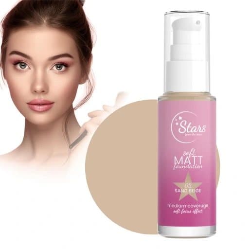 Stjerner fra Stars Soft Matt Foundation nr. 02 Sand Beige, 30 ml / 8263