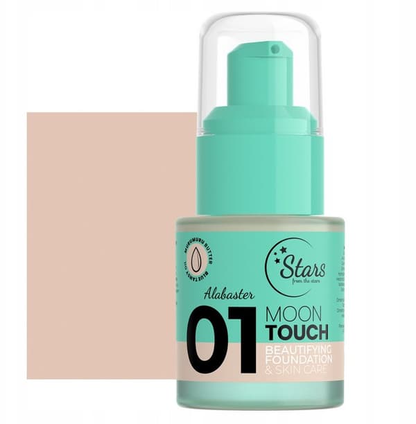 Stjerner fra stjernerne MOON TOUCH forskønnende og plejende foundation 01 Alabaster, 25 g