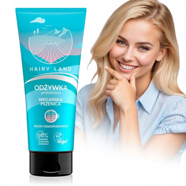 Hairy Land Vegan vehnäproteiinihoitoaine vähähuokoisille hiuksille 200 ml