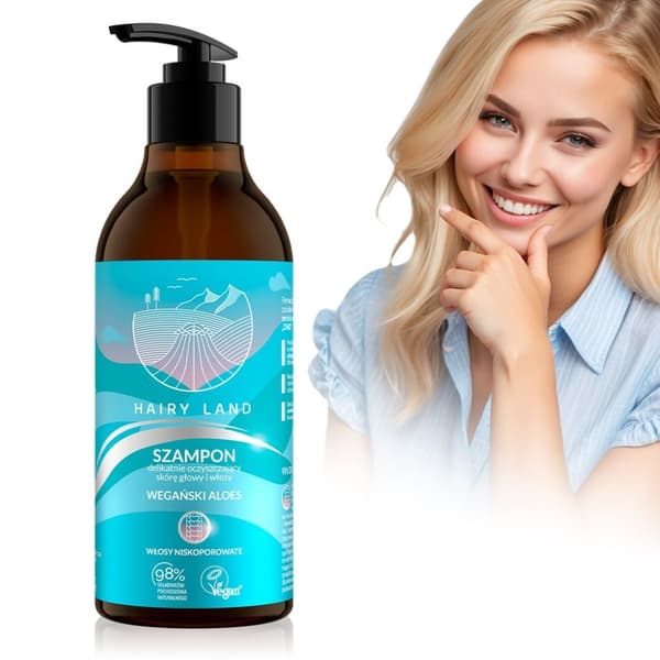 Hairy Land Shampoo skonsamt rengörande vegansk aloe hår med låg porositet 400 ml / 6046