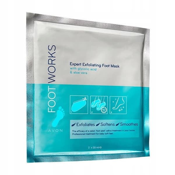 AVON Eksfolierende sokker med glykolsyre, aloe vera